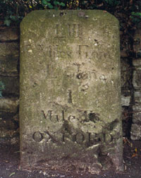 Milestone, top of Headington Hill