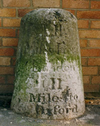Milestone near Wharton Road