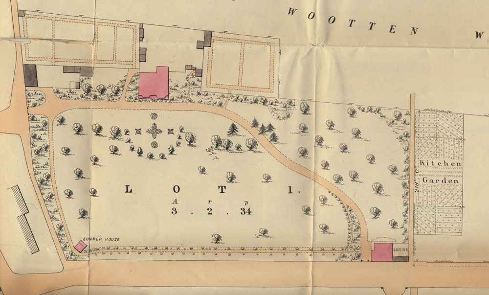 Headington Lodge plan in auction catalogue of 1881