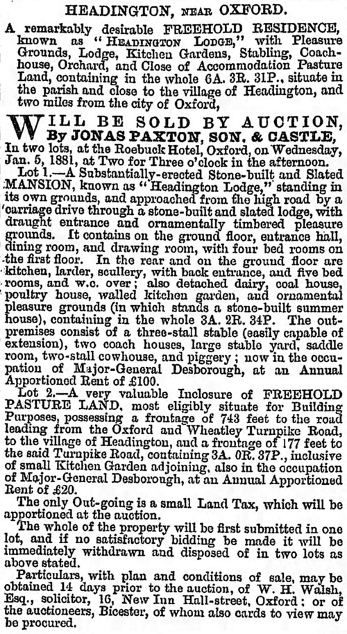 Sale 18 Dec 1880