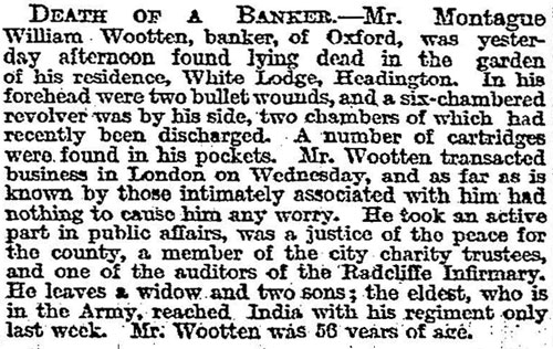 Montague Wootten death in Times