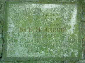 Plaque to Dr H.M. Harris