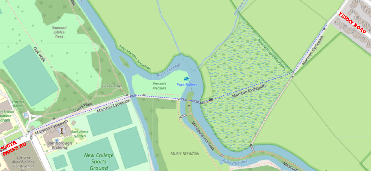 OpenStreetMap: Marston cycle track