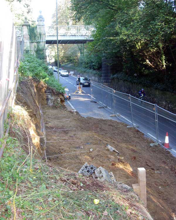 Landslip on hill